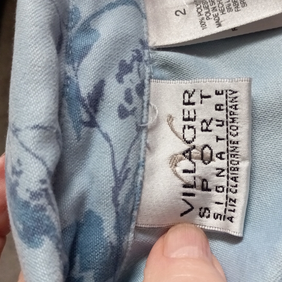 Liz Clairborne Village Sport Shirt   Blue Floral Size 2X - Picture 6 of 8